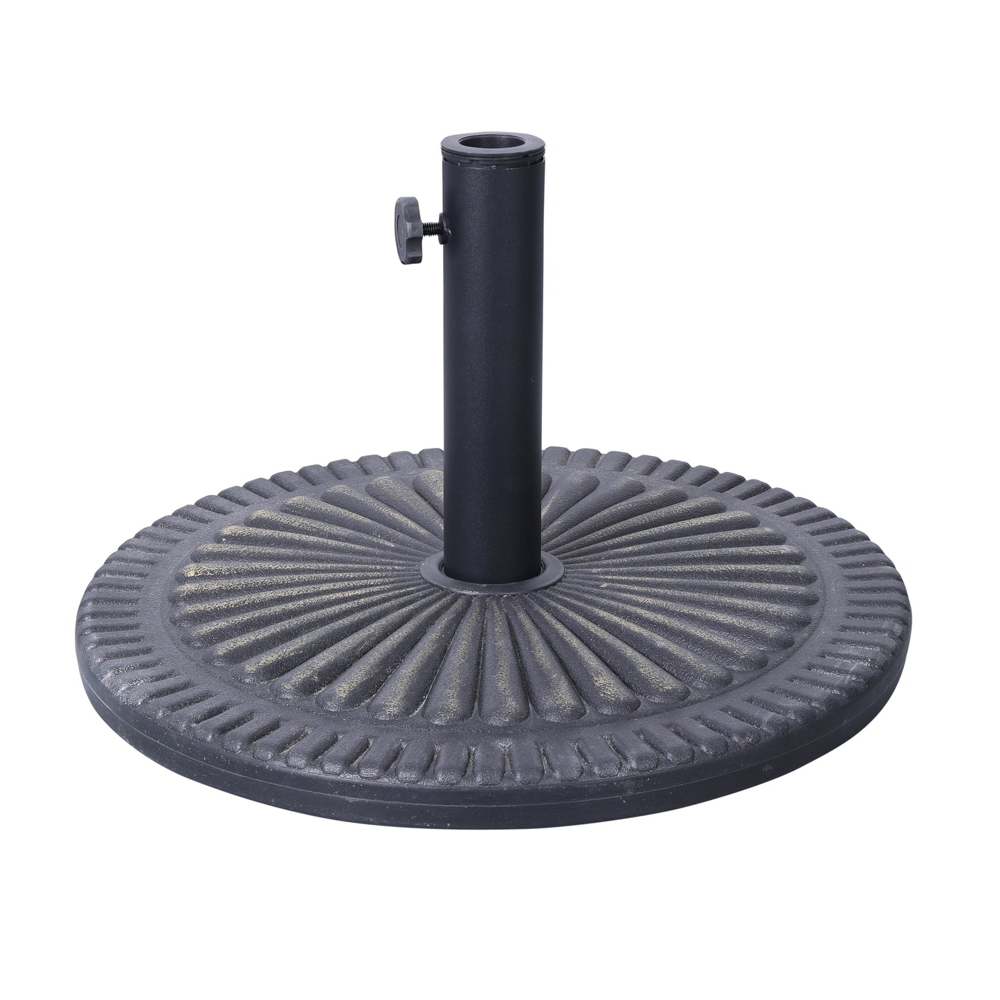 Kona Universal Bronze Cement Patio Umbrella Base with Sunburst Patterned Weatherproof Plastic Polymer Coating - 19.25" Diameter Bronze