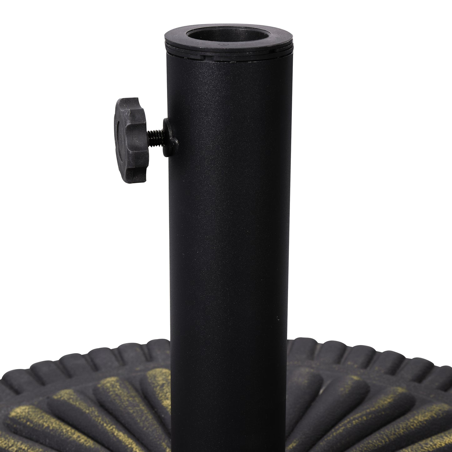 Kona Universal Bronze Cement Patio Umbrella Base with Sunburst Patterned Weatherproof Plastic Polymer Coating - 19.25" Diameter Bronze