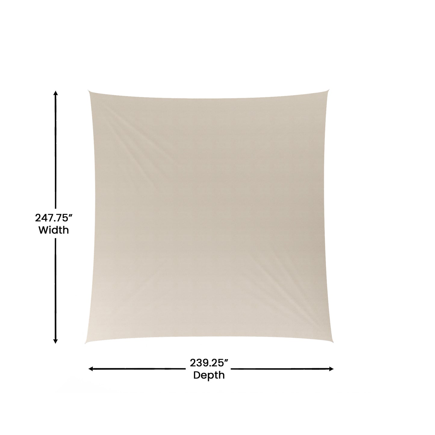 Palmetto 20ft Rectangle Sun Sail Shade Canopy with Included Nylon Attachment Ropes in Sand Sand