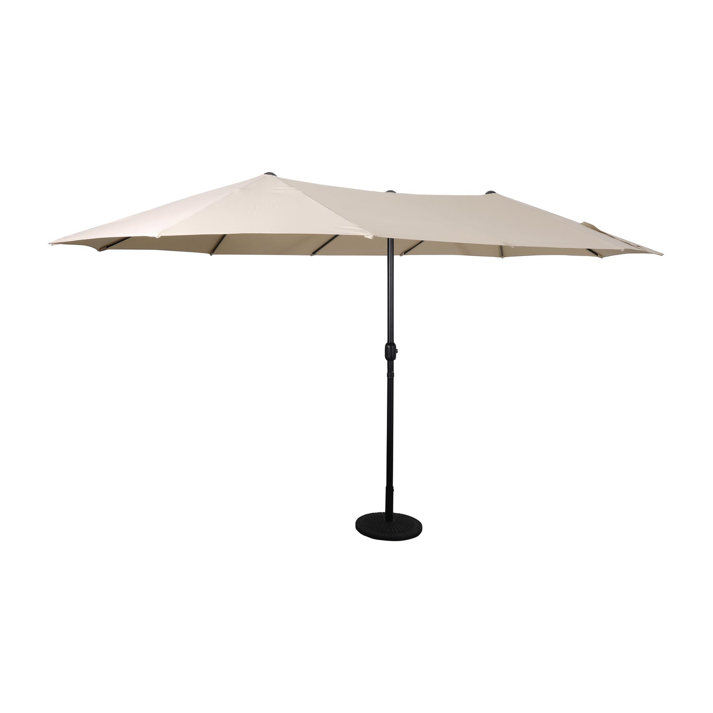 Elizabeth Commercial Grade 15 FT Triple Head Patio Umbrella with Crank and Easy Lift Functionality in Tan Tan