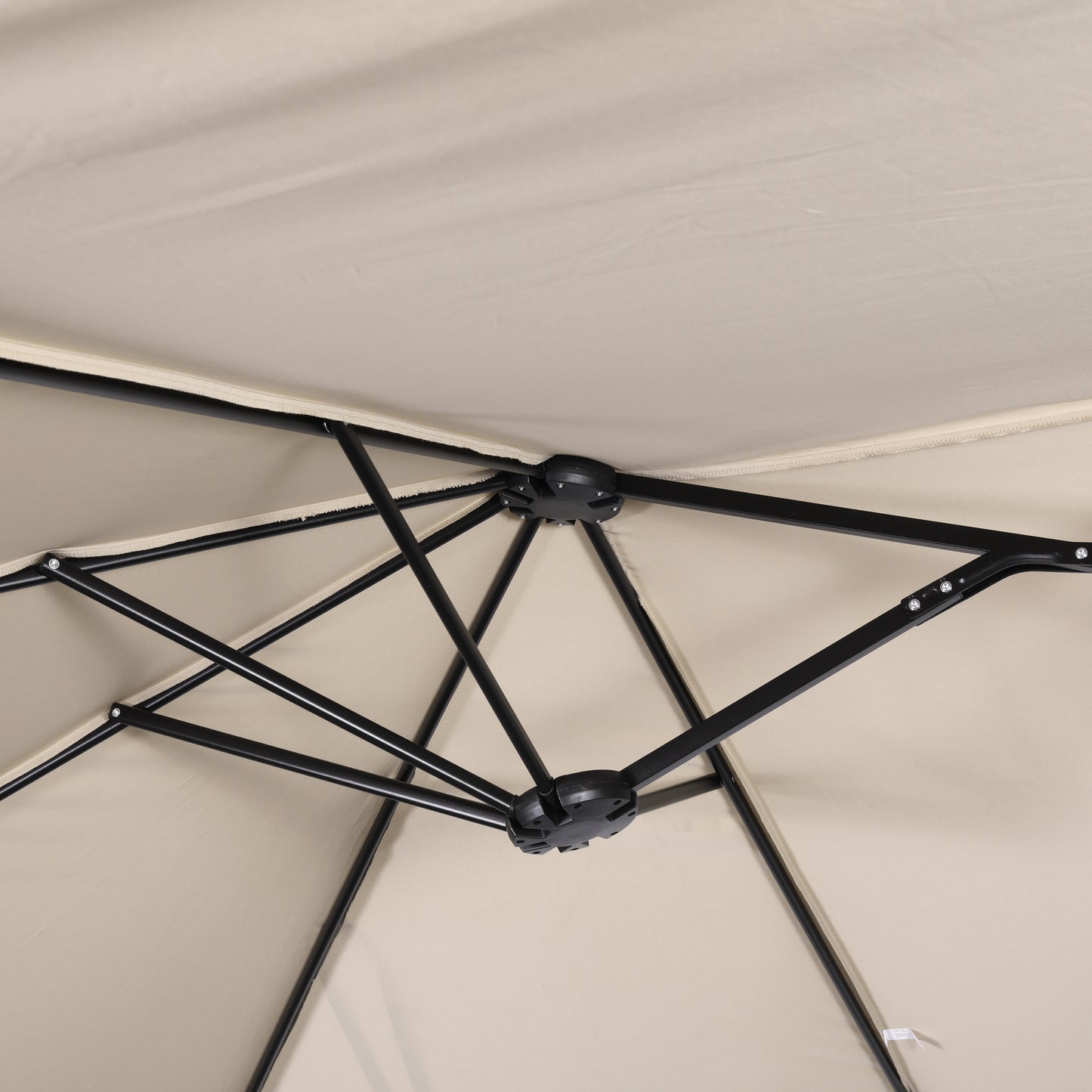 Elizabeth Commercial Grade 15 FT Triple Head Patio Umbrella with Crank and Easy Lift Functionality in Tan Tan