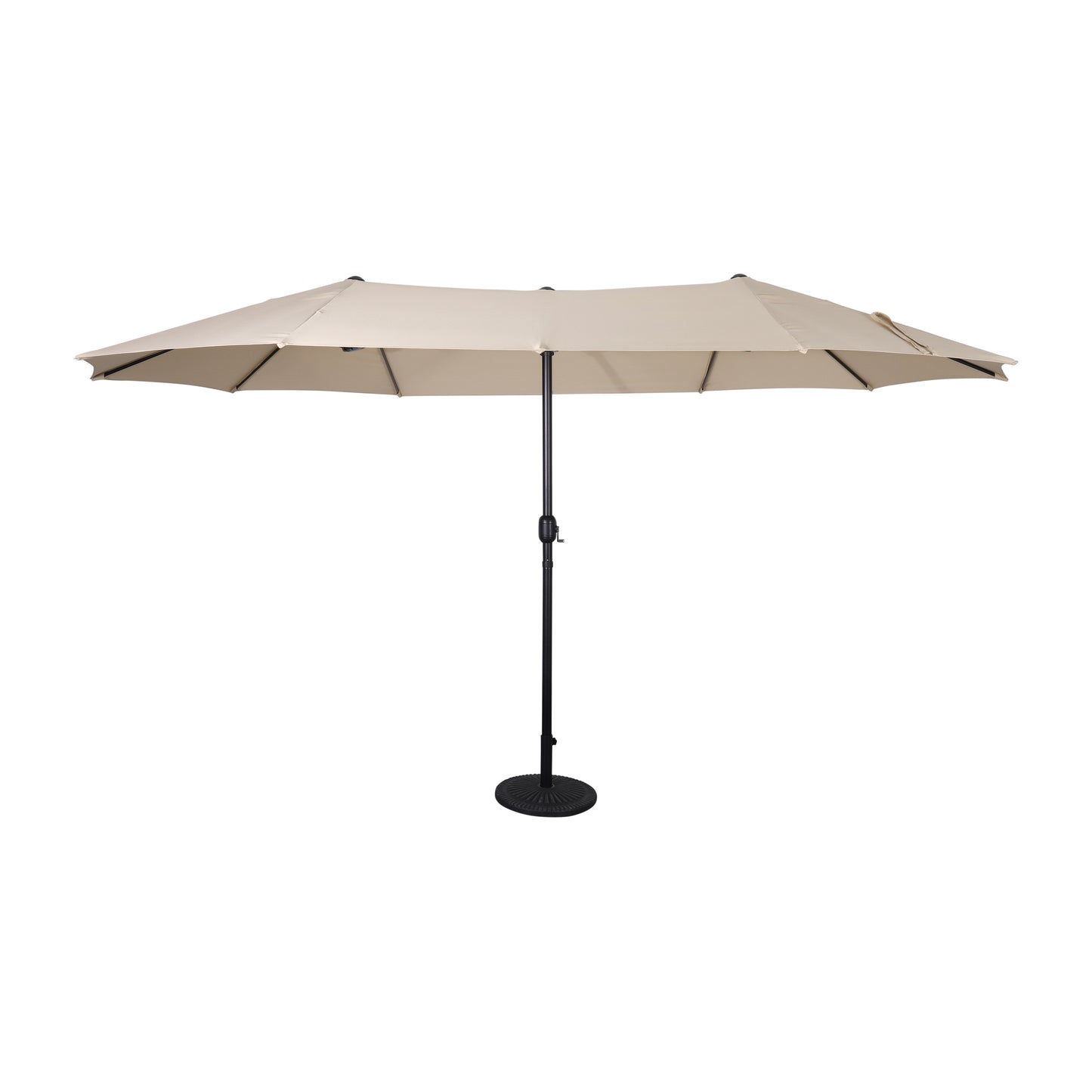 Elizabeth Commercial Grade 15 FT Triple Head Patio Umbrella with Crank and Easy Lift Functionality in Tan Tan