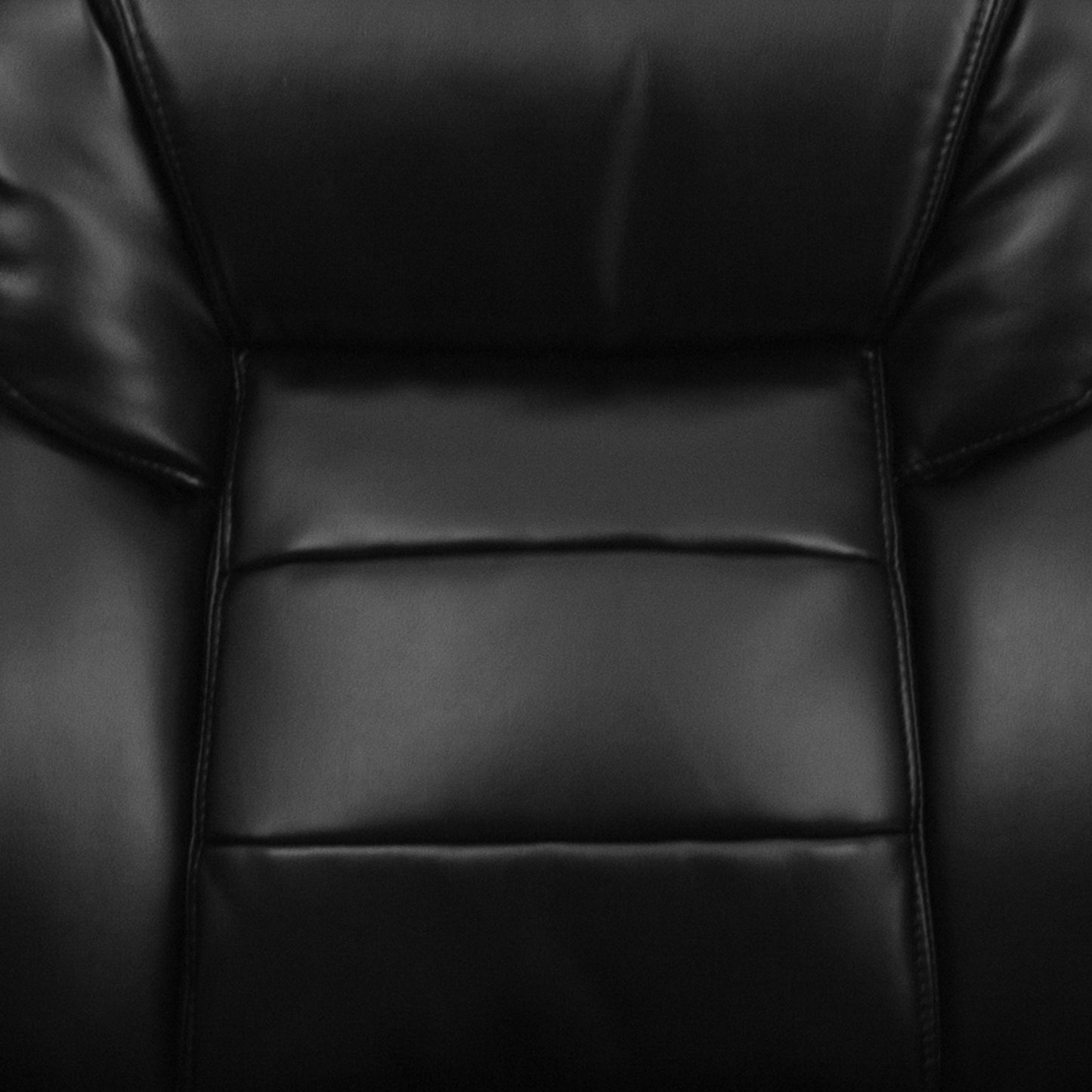 Isla Black LeatherSoft Executive Side Reception Chair with Lumbar Support and Sled Base Black LeatherSoft