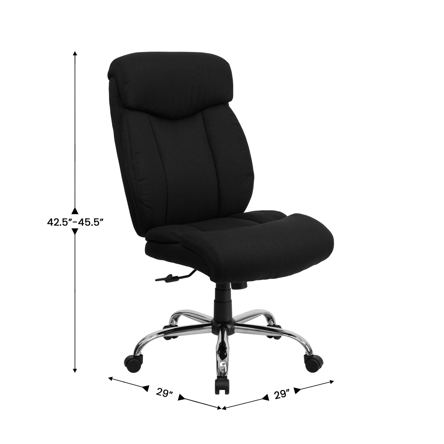 HERCULES Series Big & Tall 400 lb. Rated Black Fabric Executive Ergonomic Office Chair and Chrome Base Black Fabric