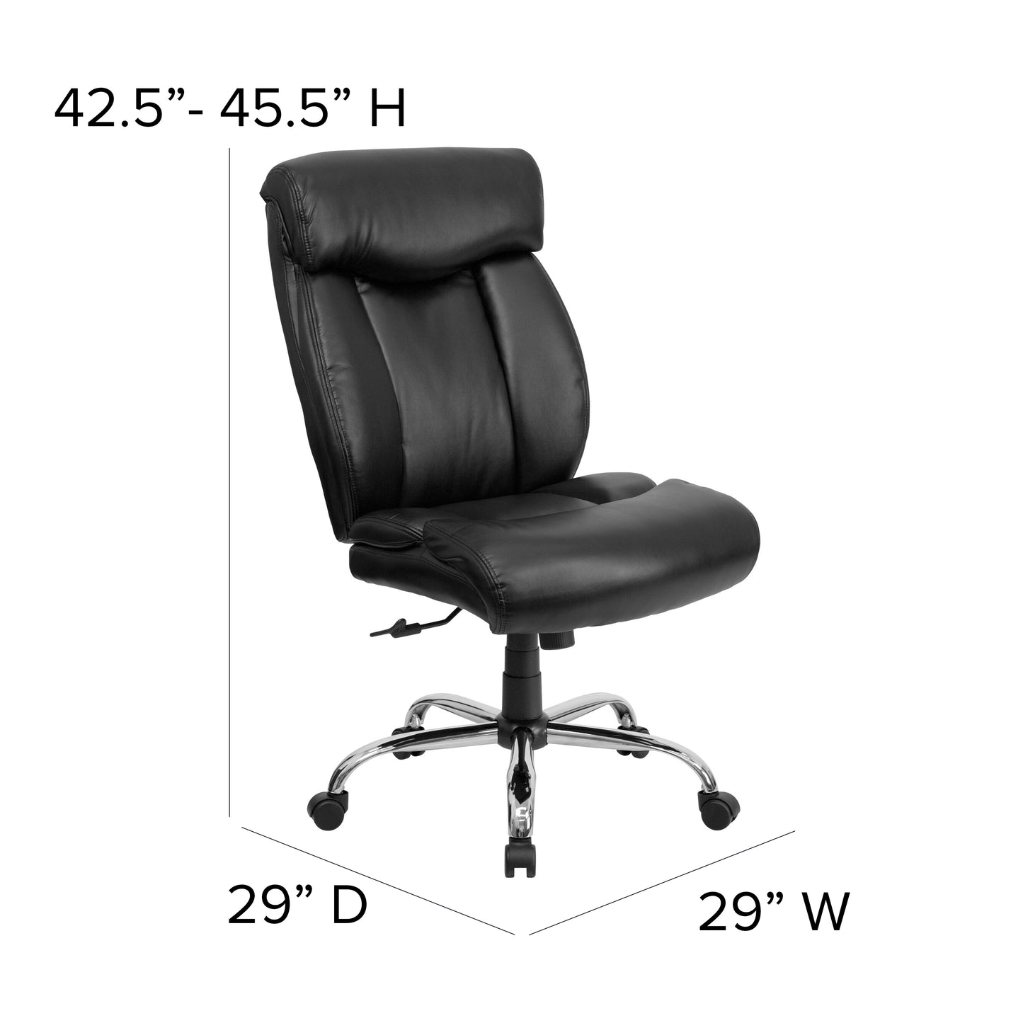 HERCULES Series Big & Tall 400 lb. Rated Black LeatherSoft Executive Ergonomic Office Chair with Full Headrest Black LeatherSoft