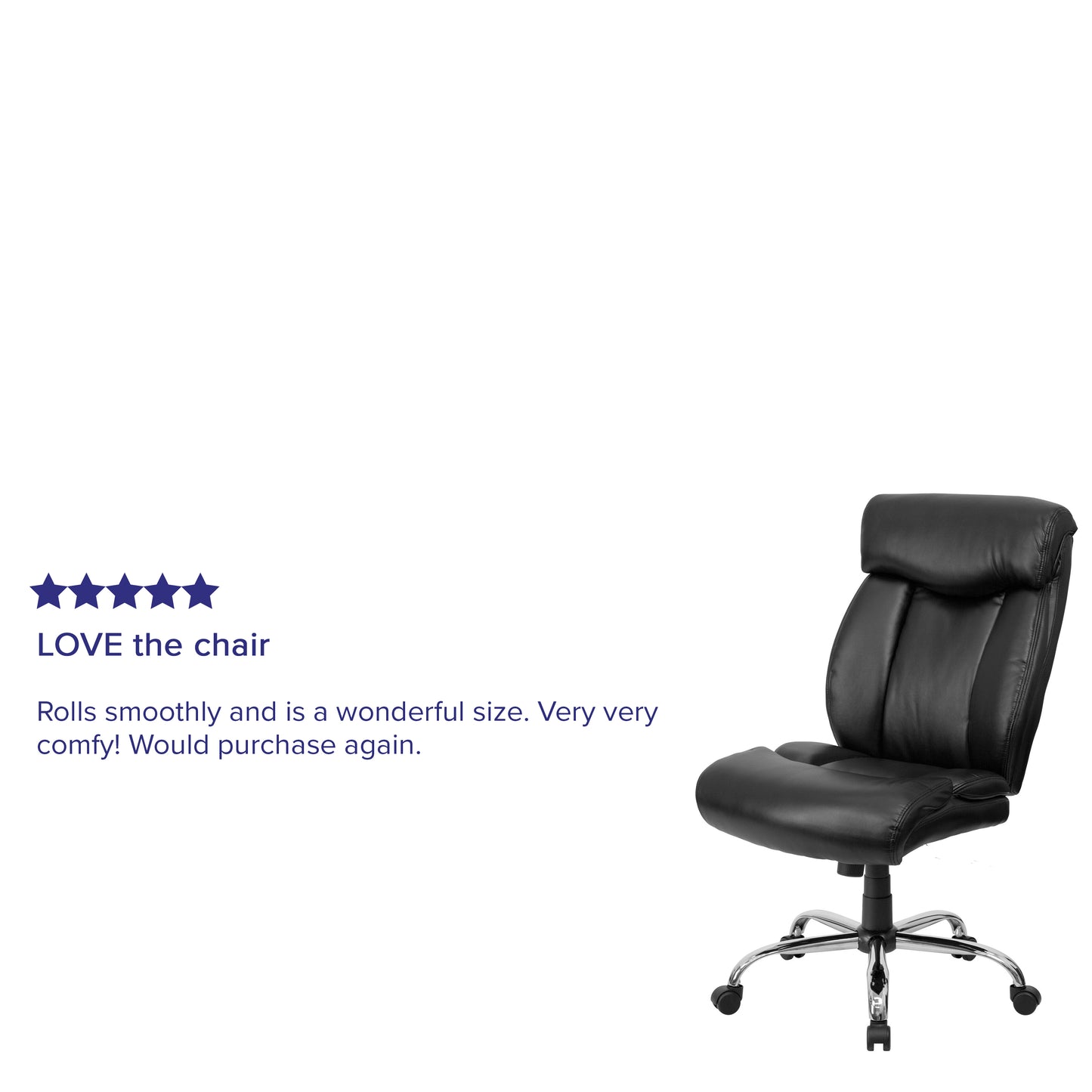 HERCULES Series Big & Tall 400 lb. Rated Black LeatherSoft Executive Ergonomic Office Chair with Full Headrest Black LeatherSoft