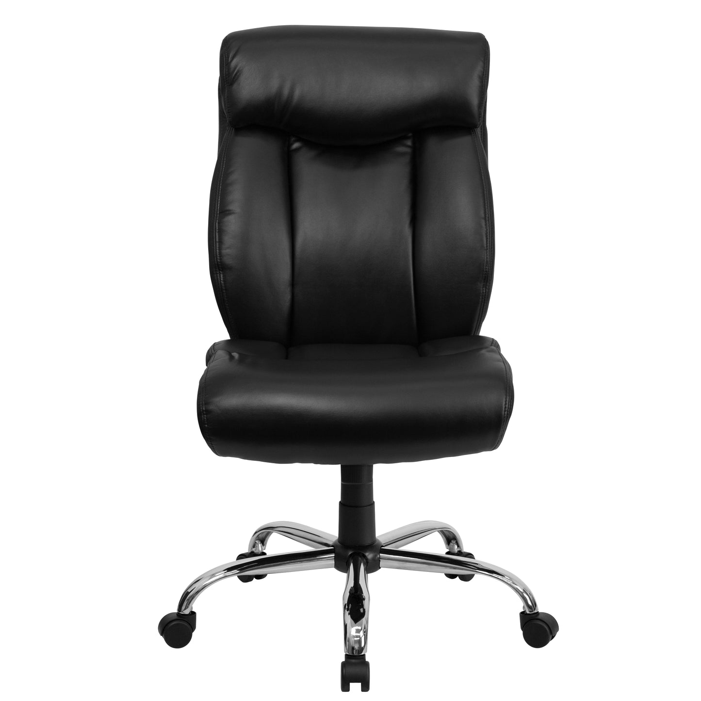 HERCULES Series Big & Tall 400 lb. Rated Black LeatherSoft Executive Ergonomic Office Chair with Full Headrest Black LeatherSoft