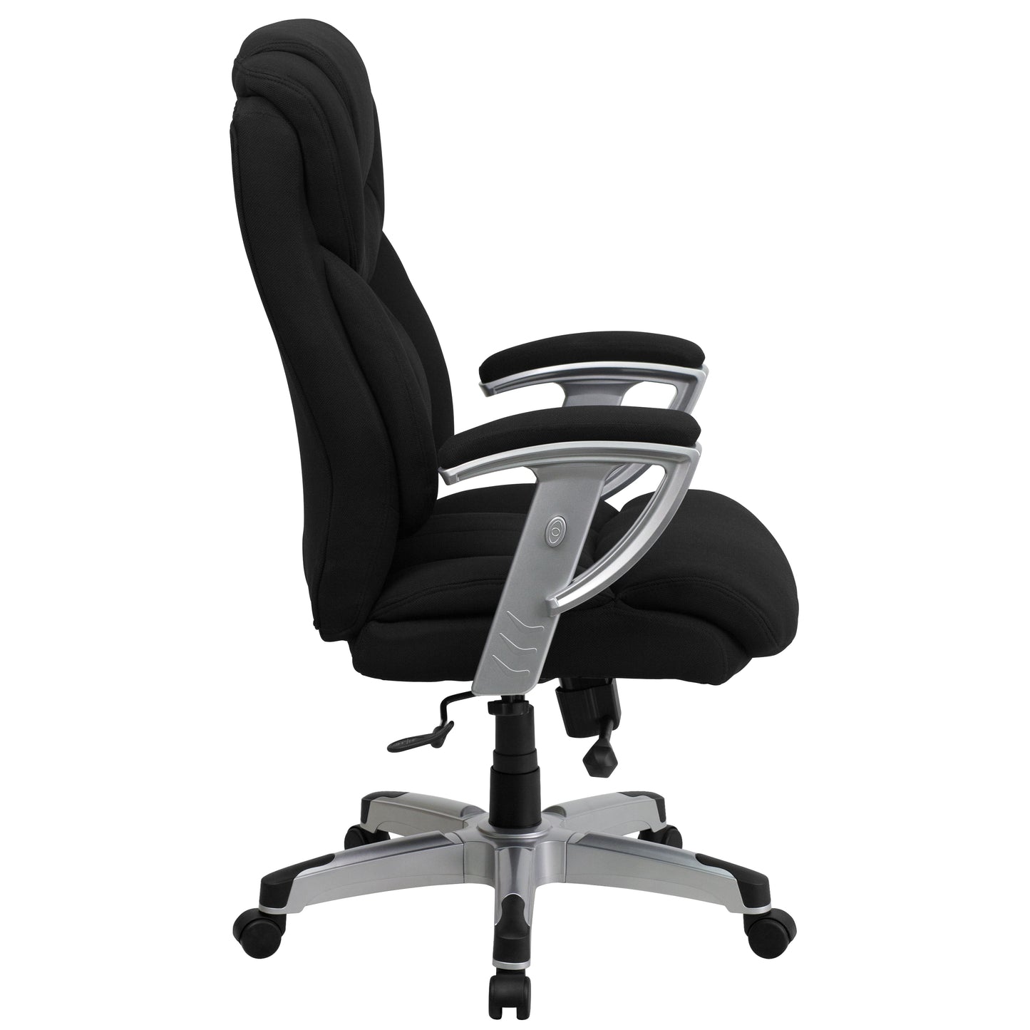 HERCULES Series Big & Tall 400 lb. Rated Black Fabric Executive Ergonomic Office Chair with Silver Adjustable Arms Black Fabric