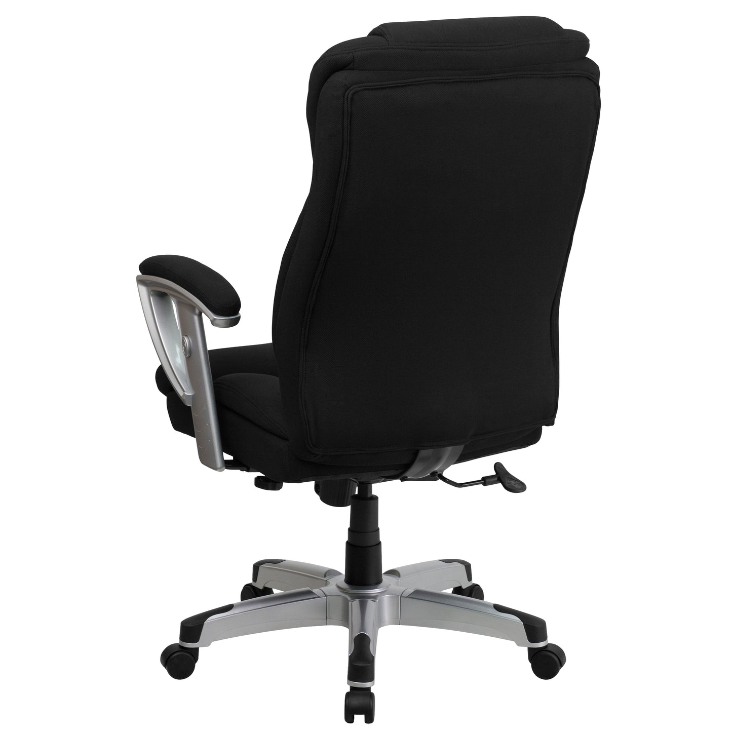 HERCULES Series Big & Tall 400 lb. Rated Black Fabric Executive Ergonomic Office Chair with Silver Adjustable Arms Black Fabric