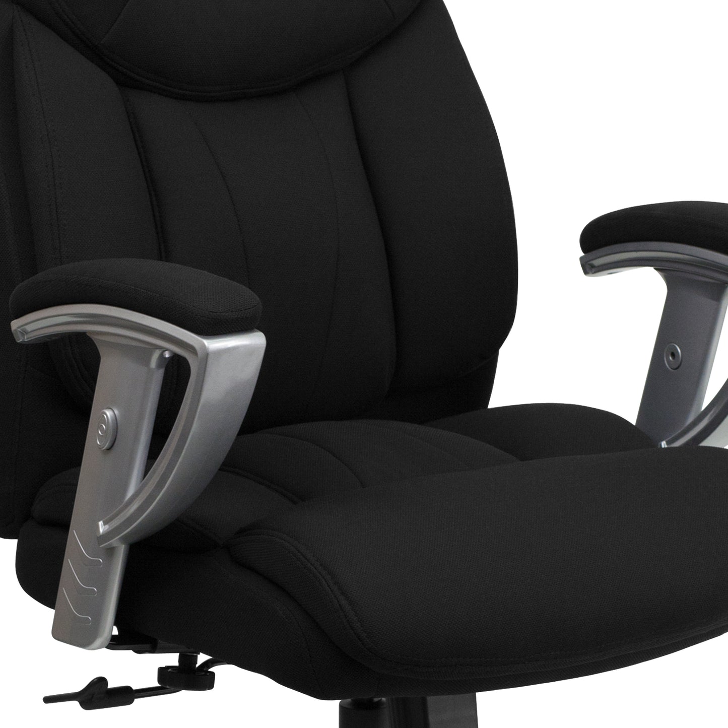 HERCULES Series Big & Tall 400 lb. Rated Black Fabric Executive Ergonomic Office Chair with Silver Adjustable Arms Black Fabric