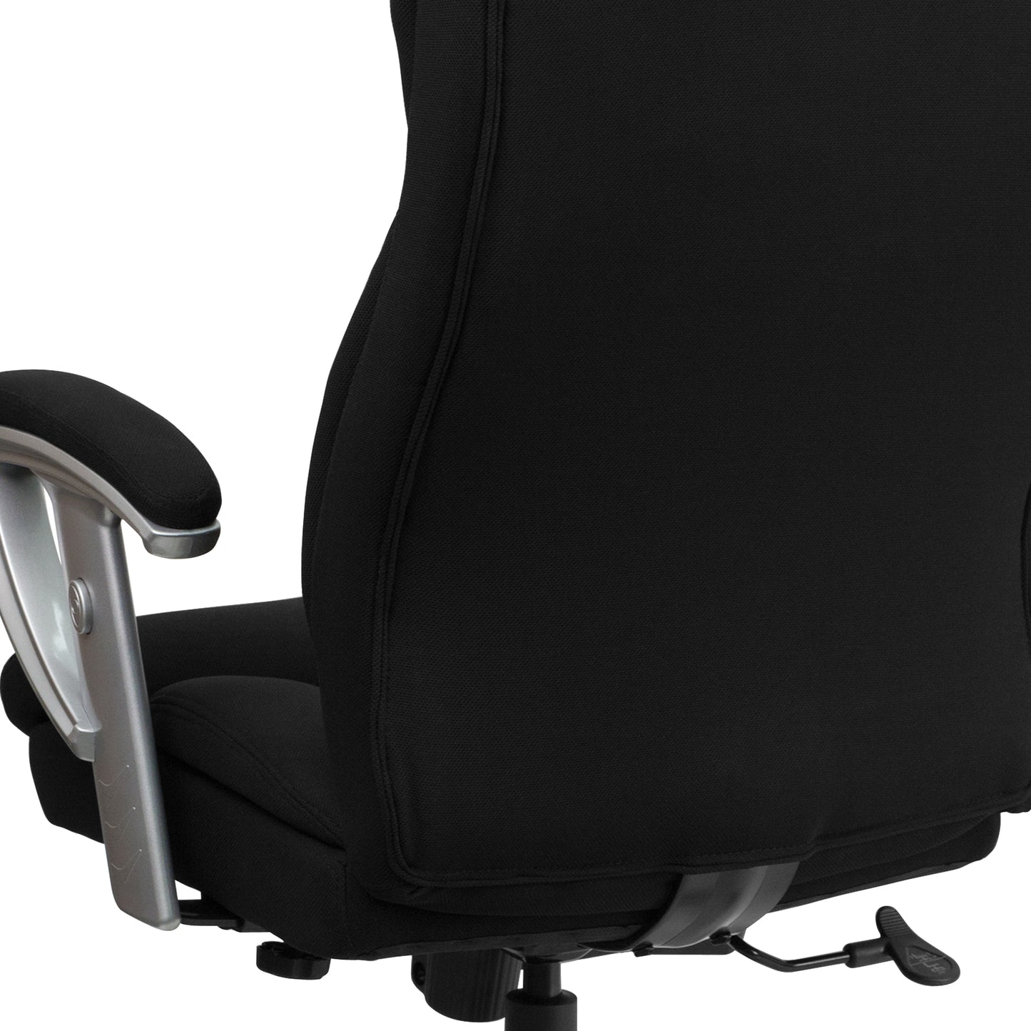 HERCULES Series Big & Tall 400 lb. Rated Black Fabric Executive Ergonomic Office Chair with Silver Adjustable Arms Black Fabric