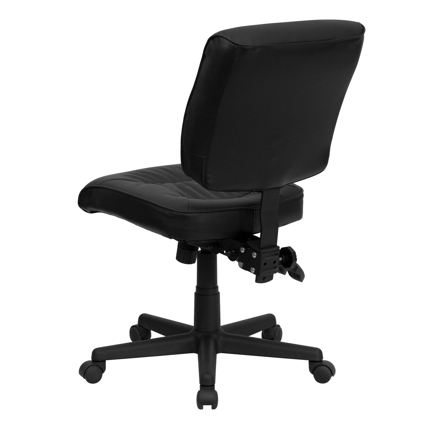 Cole Mid-Back Black LeatherSoft Multifunction Swivel Ergonomic Task Office Chair Black