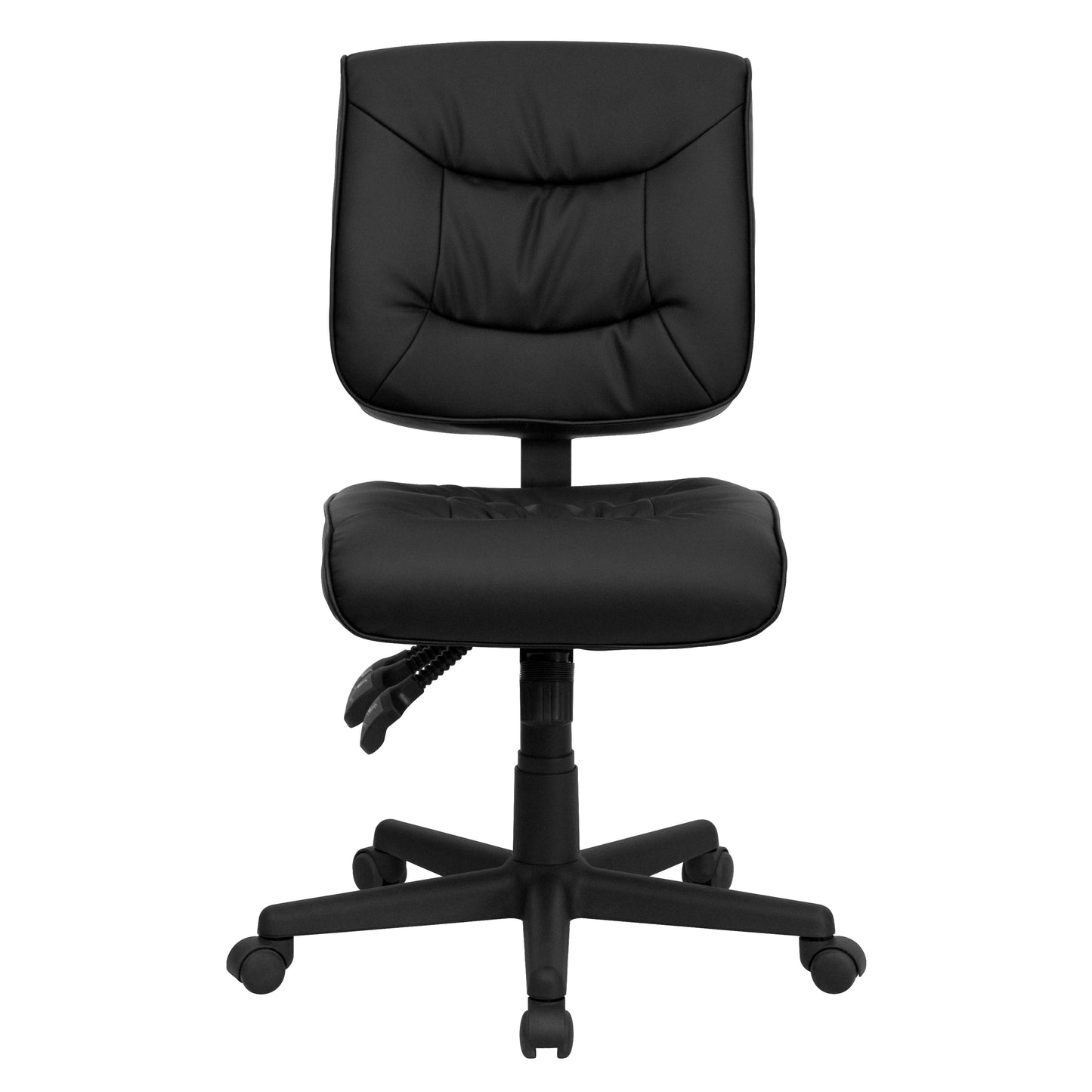 Cole Mid-Back Black LeatherSoft Multifunction Swivel Ergonomic Task Office Chair Black