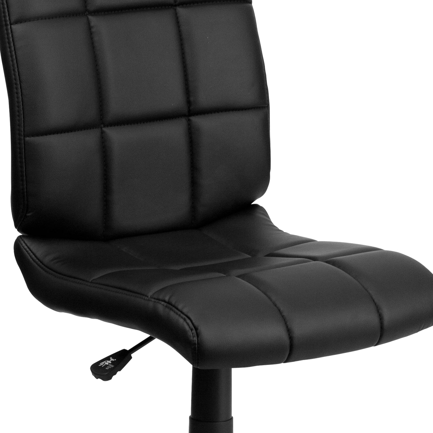 Clayton Mid-Back Black Quilted Vinyl Swivel Task Office Chair Black