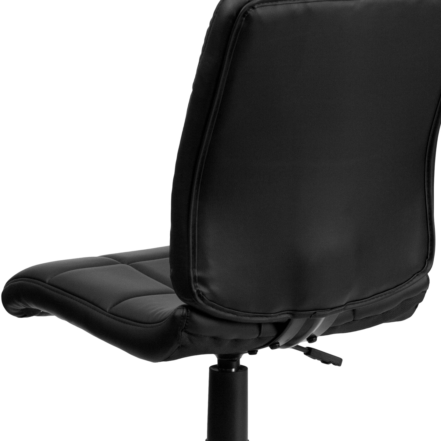 Clayton Mid-Back Black Quilted Vinyl Swivel Task Office Chair Black