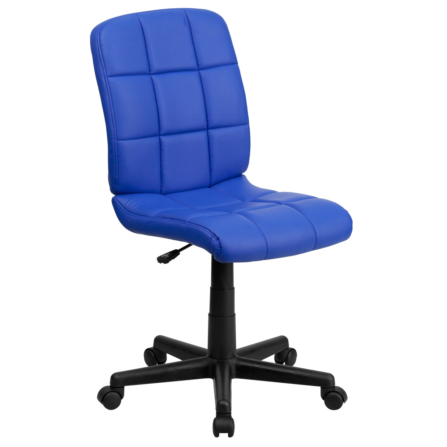 Clayton Mid-Back Blue Quilted Vinyl Swivel Task Office Chair Blue GO-1691-1-BLUE-GG