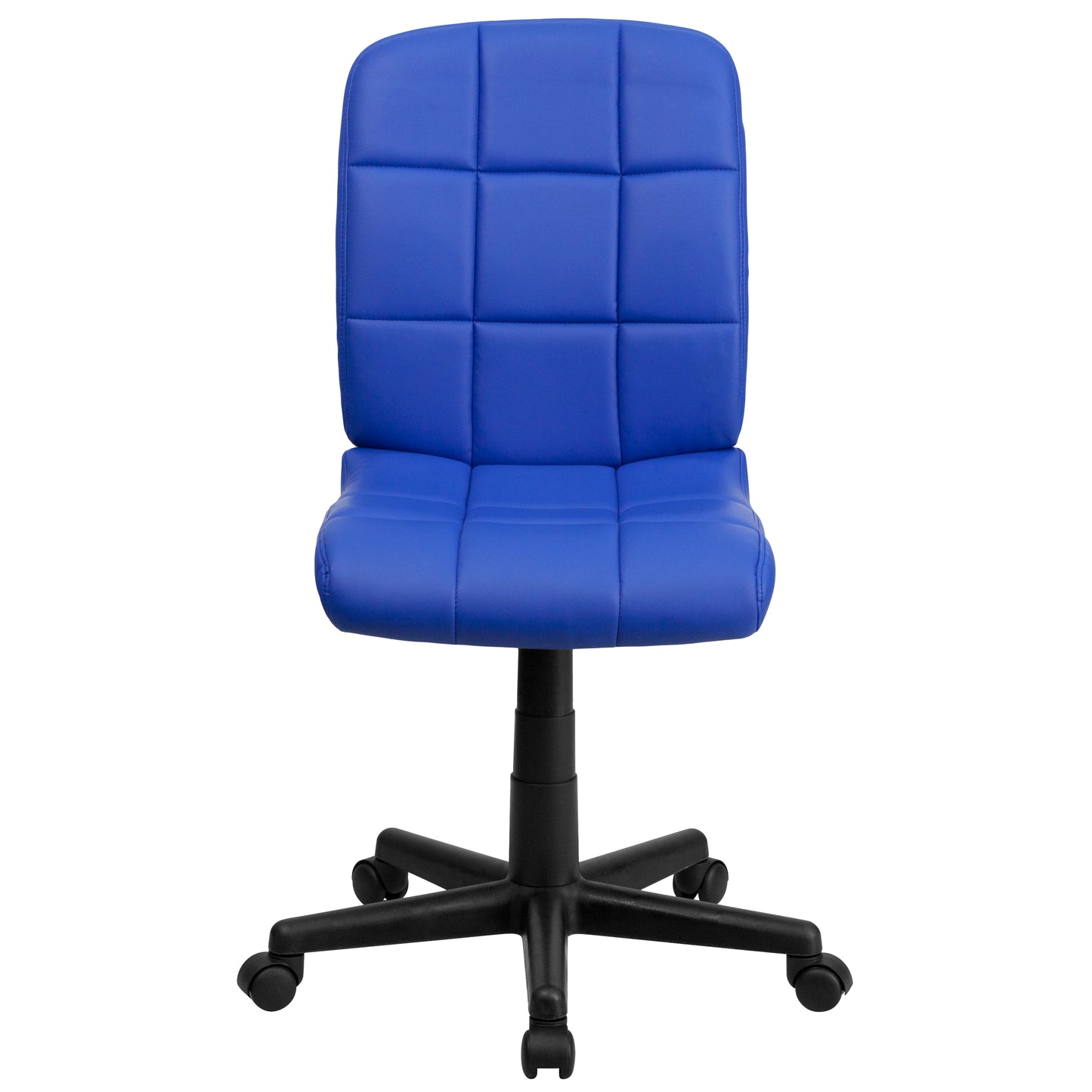 Clayton Mid-Back Blue Quilted Vinyl Swivel Task Office Chair Blue GO-1691-1-BLUE-GG