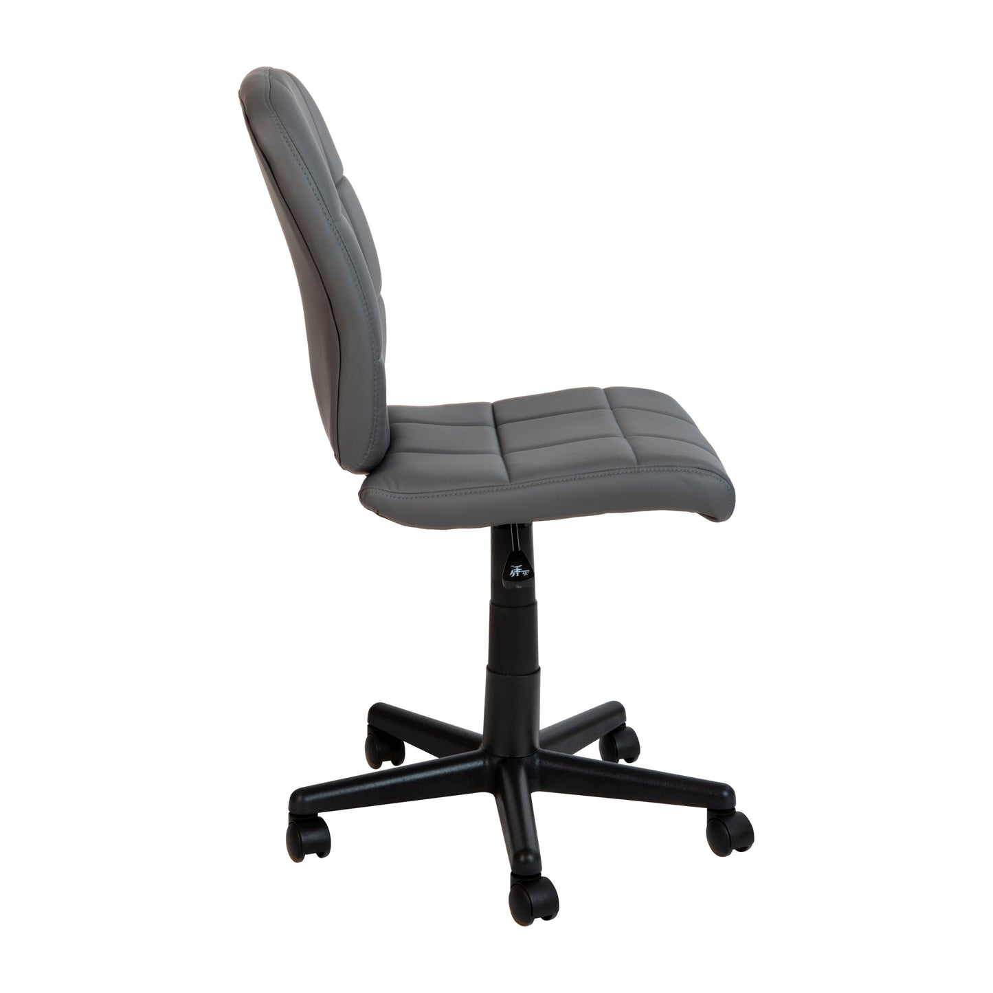 Clayton Mid-Back Gray Quilted Vinyl Swivel Task Office Chair Gray