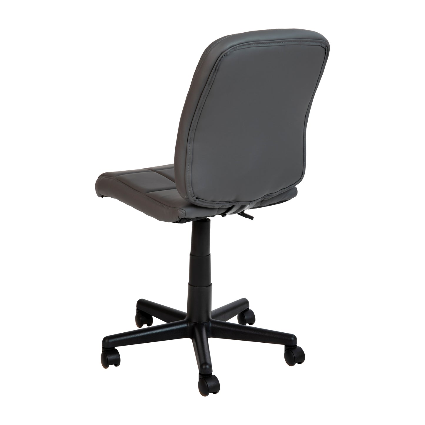 Clayton Mid-Back Gray Quilted Vinyl Swivel Task Office Chair Gray