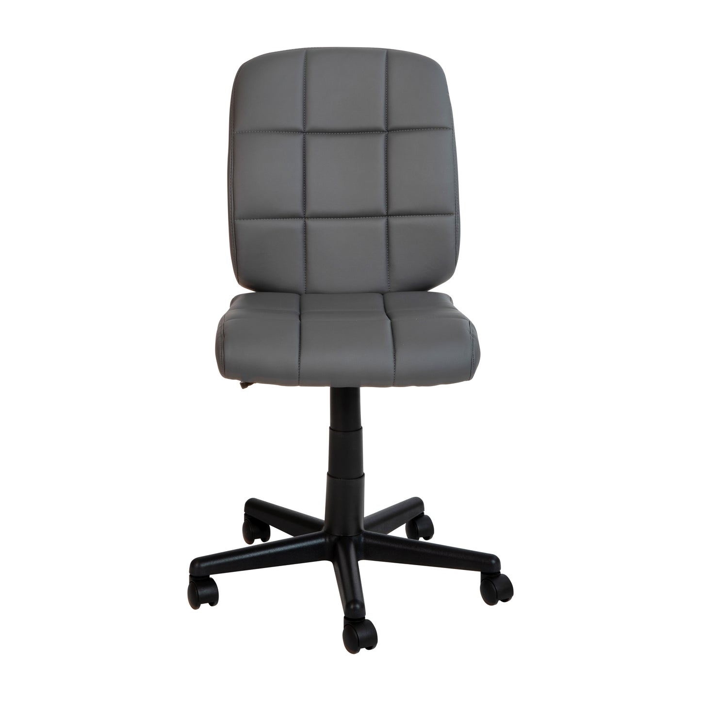 Clayton Mid-Back Gray Quilted Vinyl Swivel Task Office Chair Gray
