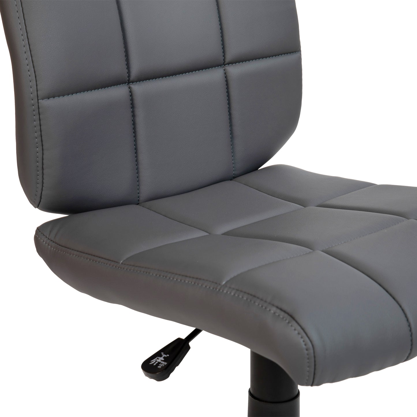 Clayton Mid-Back Gray Quilted Vinyl Swivel Task Office Chair Gray