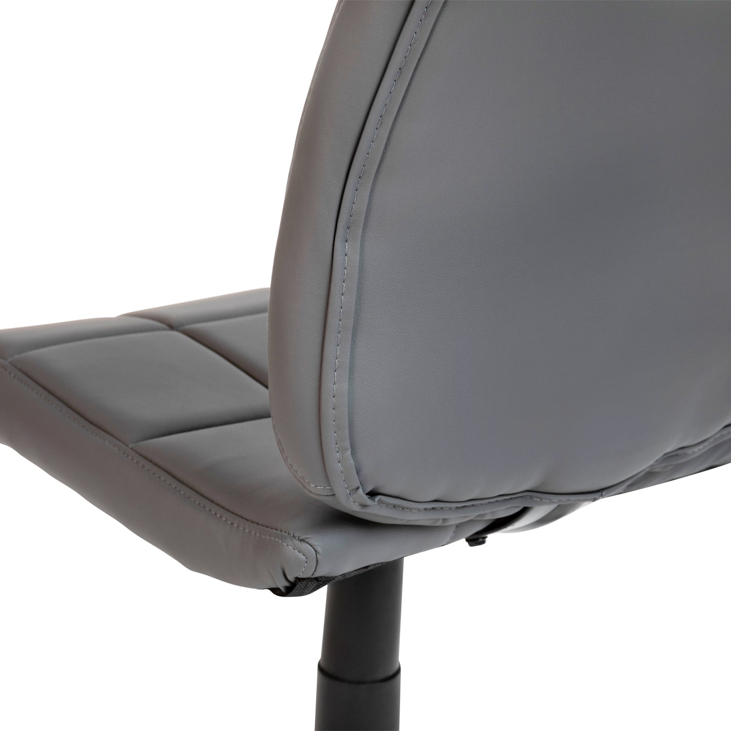Clayton Mid-Back Gray Quilted Vinyl Swivel Task Office Chair Gray