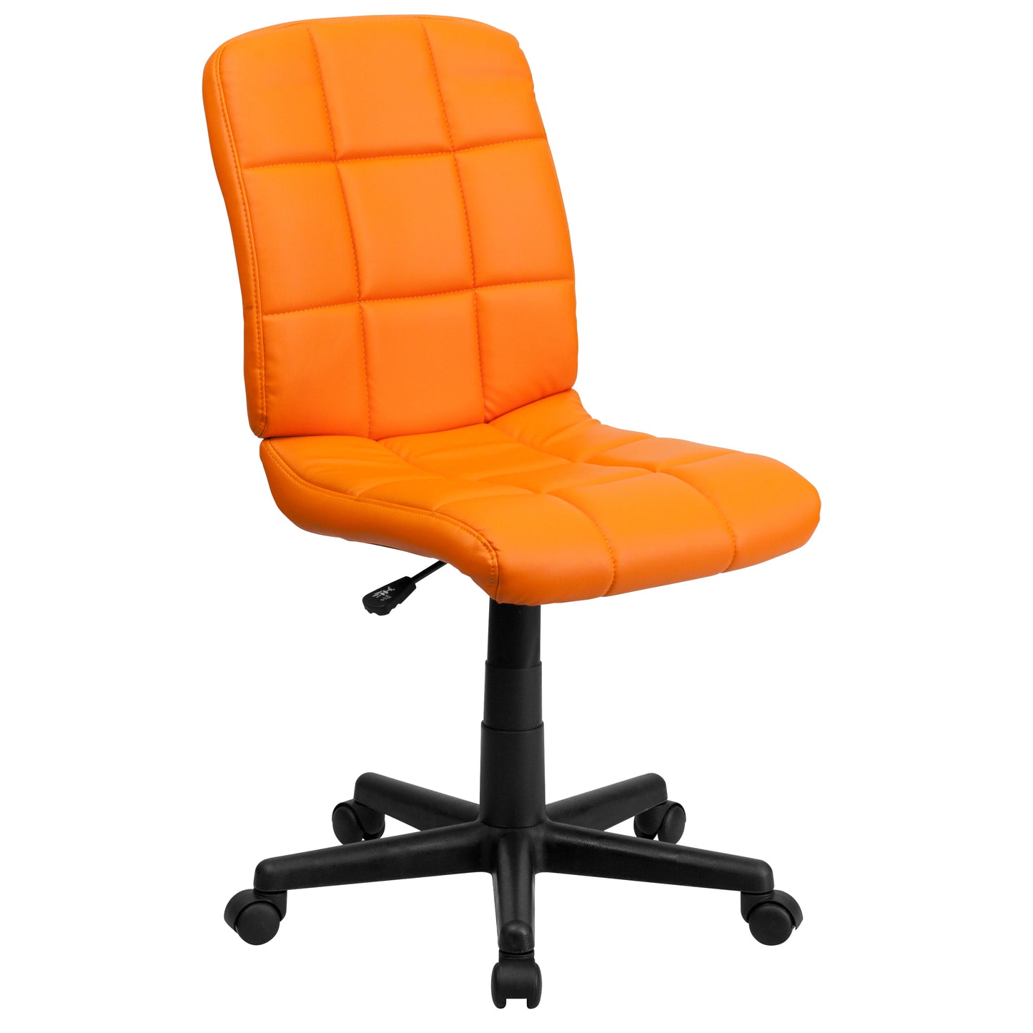 Clayton Mid-Back Orange Quilted Vinyl Swivel Task Office Chair Orange