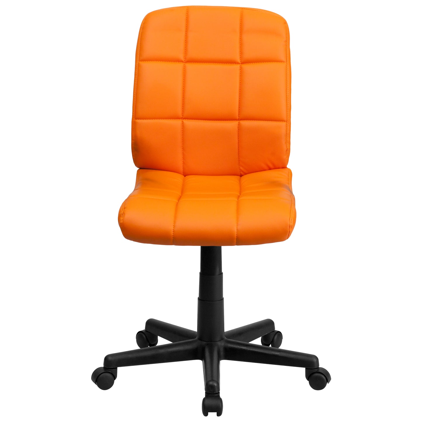 Clayton Mid-Back Orange Quilted Vinyl Swivel Task Office Chair Orange