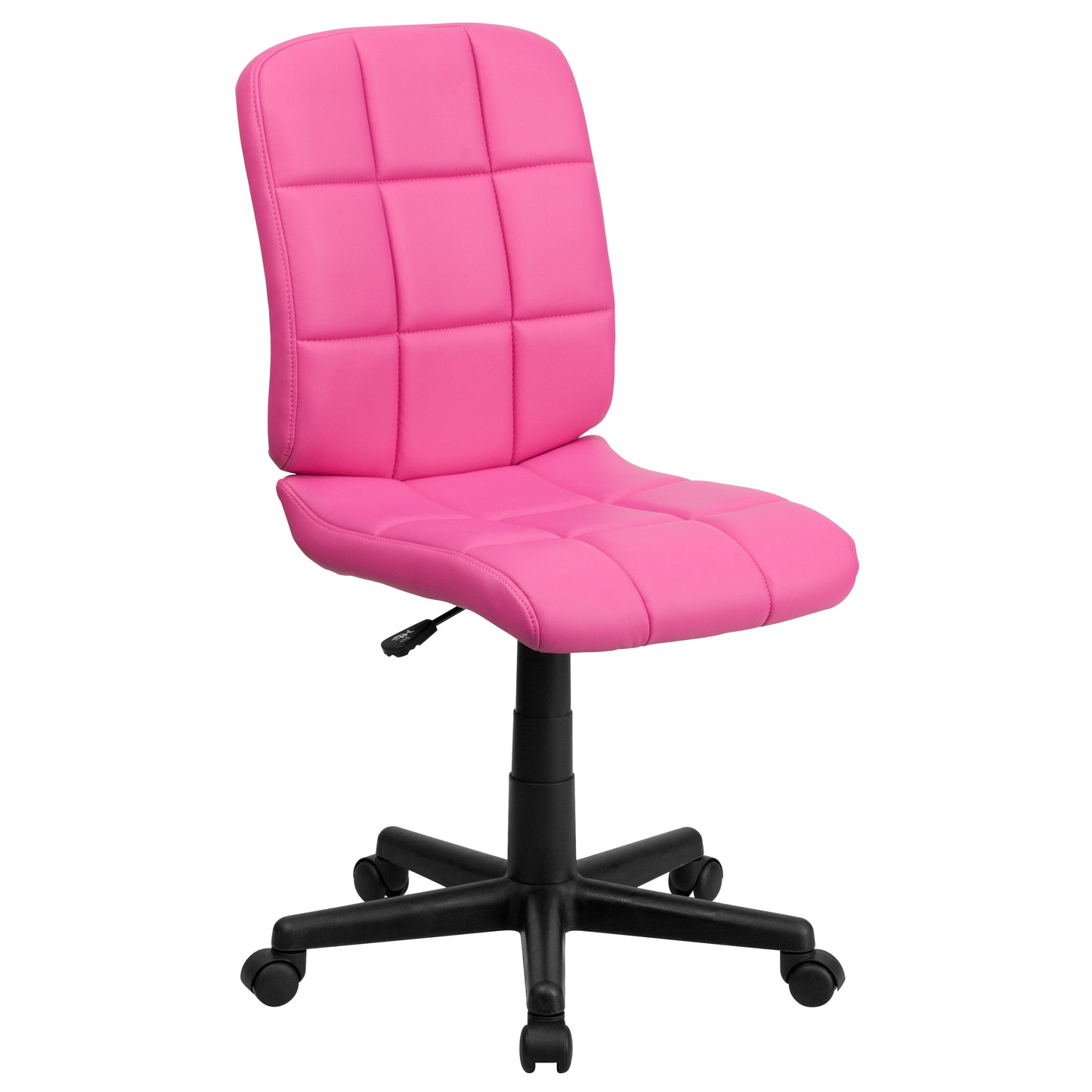 Clayton Mid-Back Pink Quilted Vinyl Swivel Task Office Chair Pink