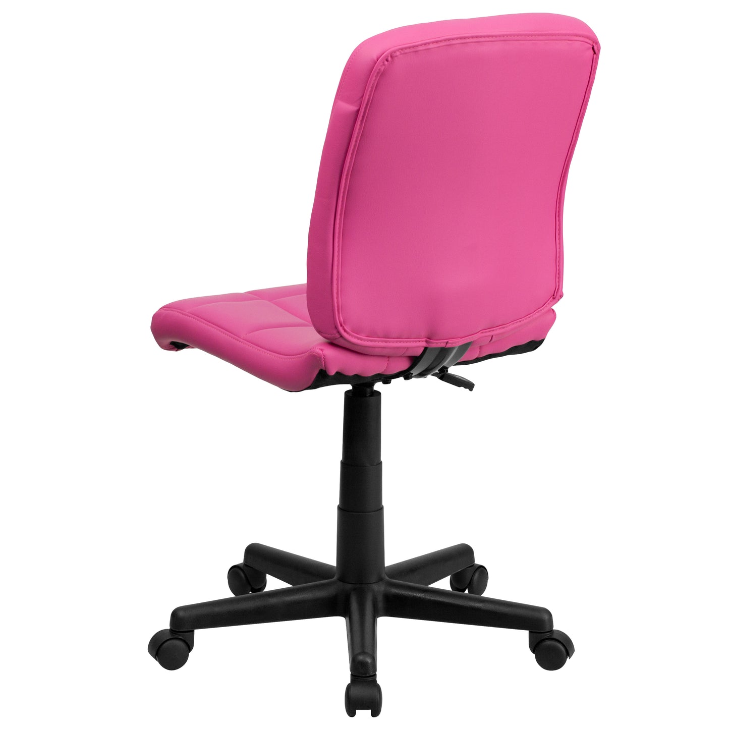 Clayton Mid-Back Pink Quilted Vinyl Swivel Task Office Chair Pink