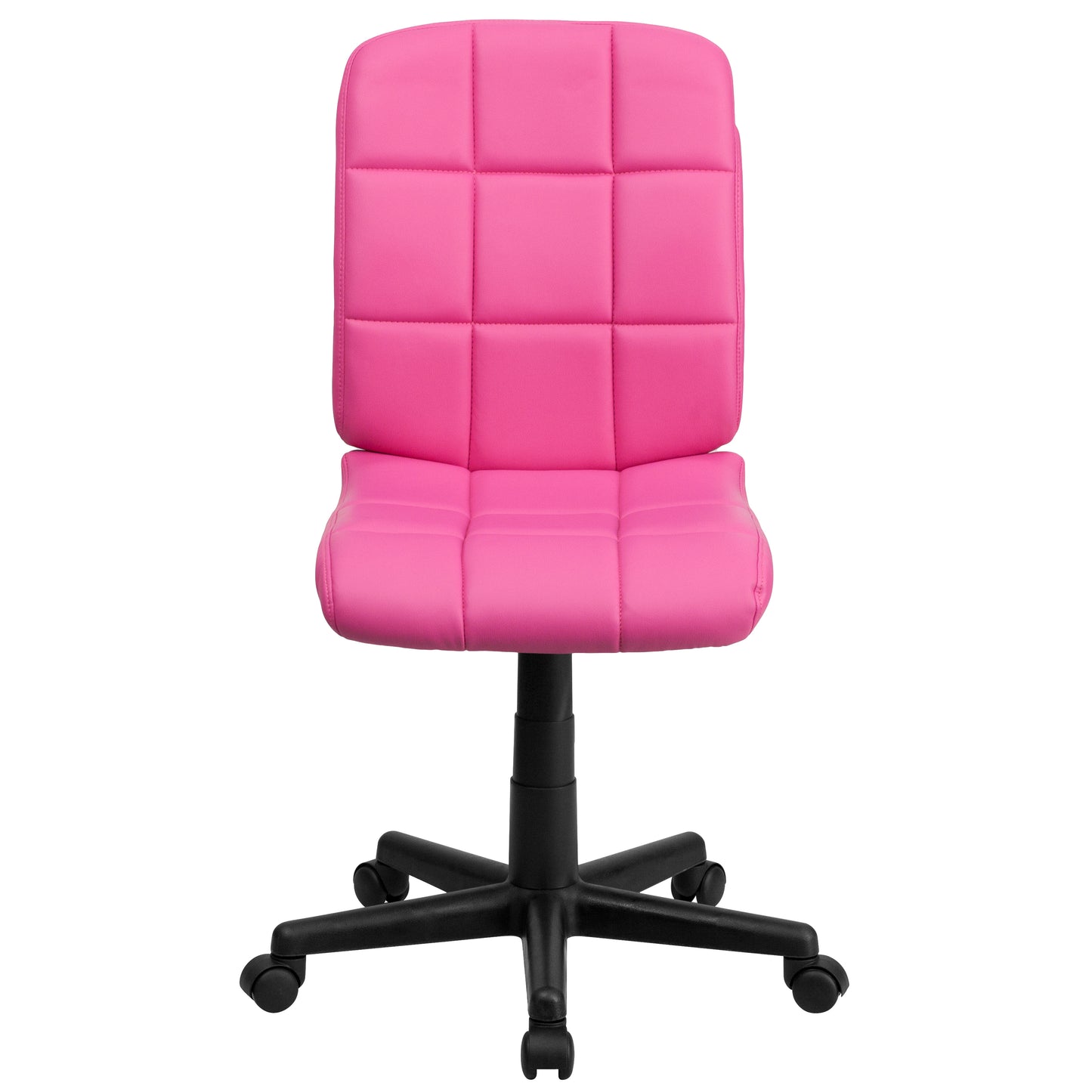 Clayton Mid-Back Pink Quilted Vinyl Swivel Task Office Chair Pink
