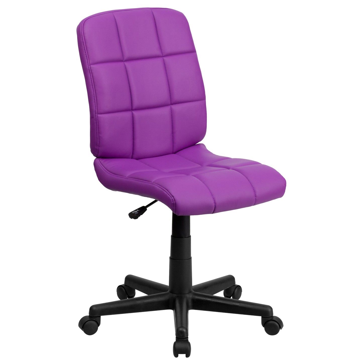 Clayton Mid-Back Purple Quilted Vinyl Swivel Task Office Chair Purple