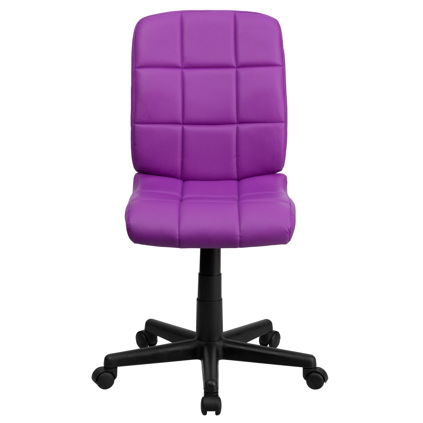 Clayton Mid-Back Purple Quilted Vinyl Swivel Task Office Chair Purple