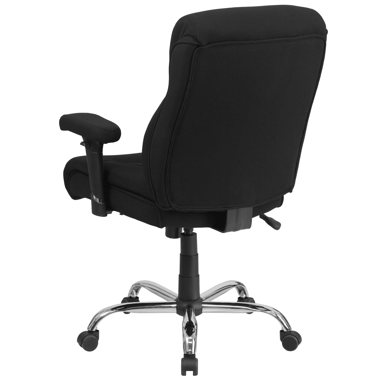 HERCULES Series Big & Tall 400 lb. Rated Black Fabric Ergonomic Task Office Chair with Line Stitching and Adjustable Arms Black Fabric