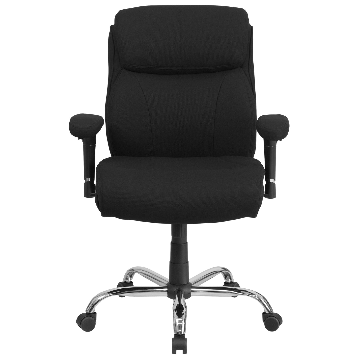 HERCULES Series Big & Tall 400 lb. Rated Black Fabric Ergonomic Task Office Chair with Line Stitching and Adjustable Arms Black Fabric