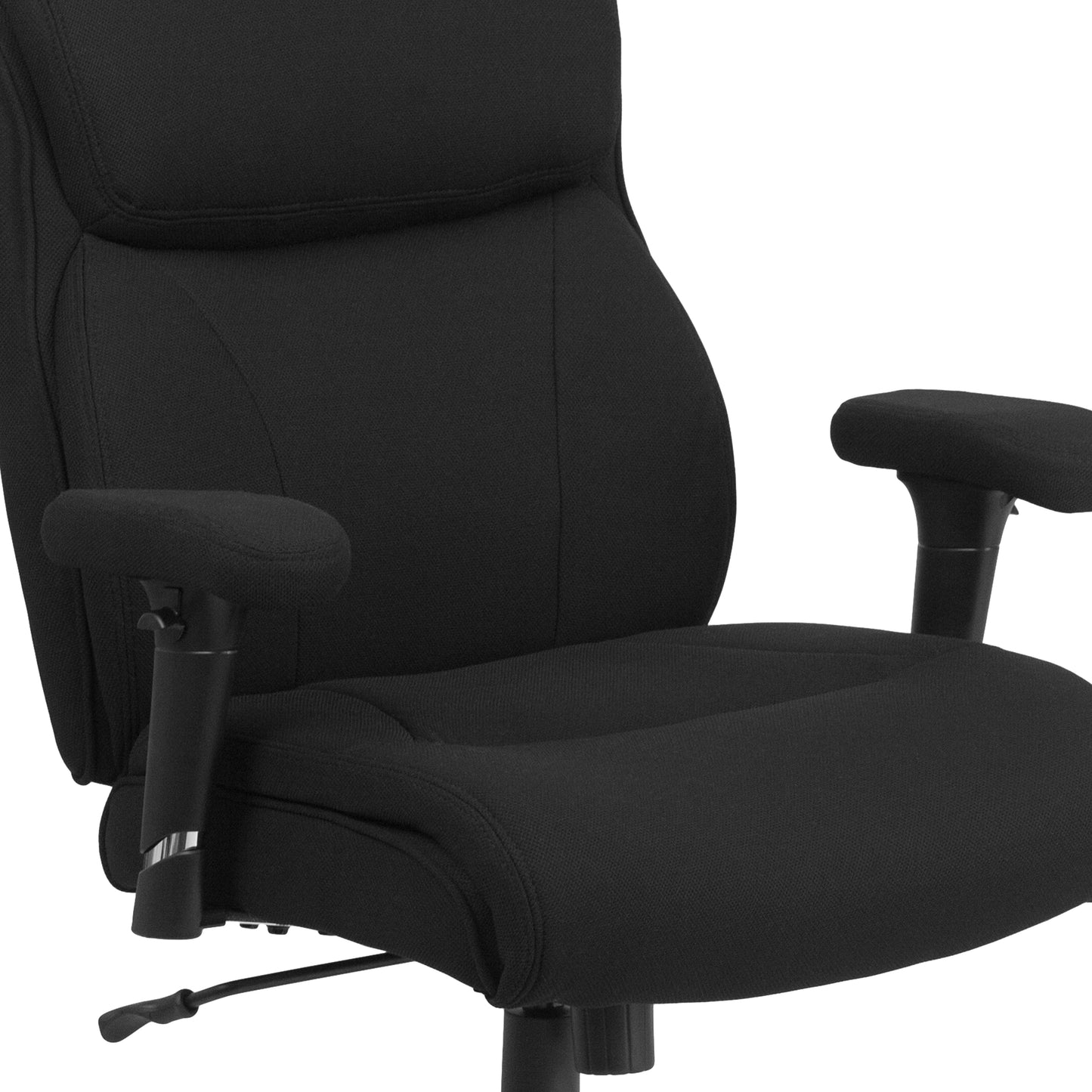 HERCULES Series Big & Tall 400 lb. Rated Black Fabric Ergonomic Task Office Chair with Line Stitching and Adjustable Arms Black Fabric