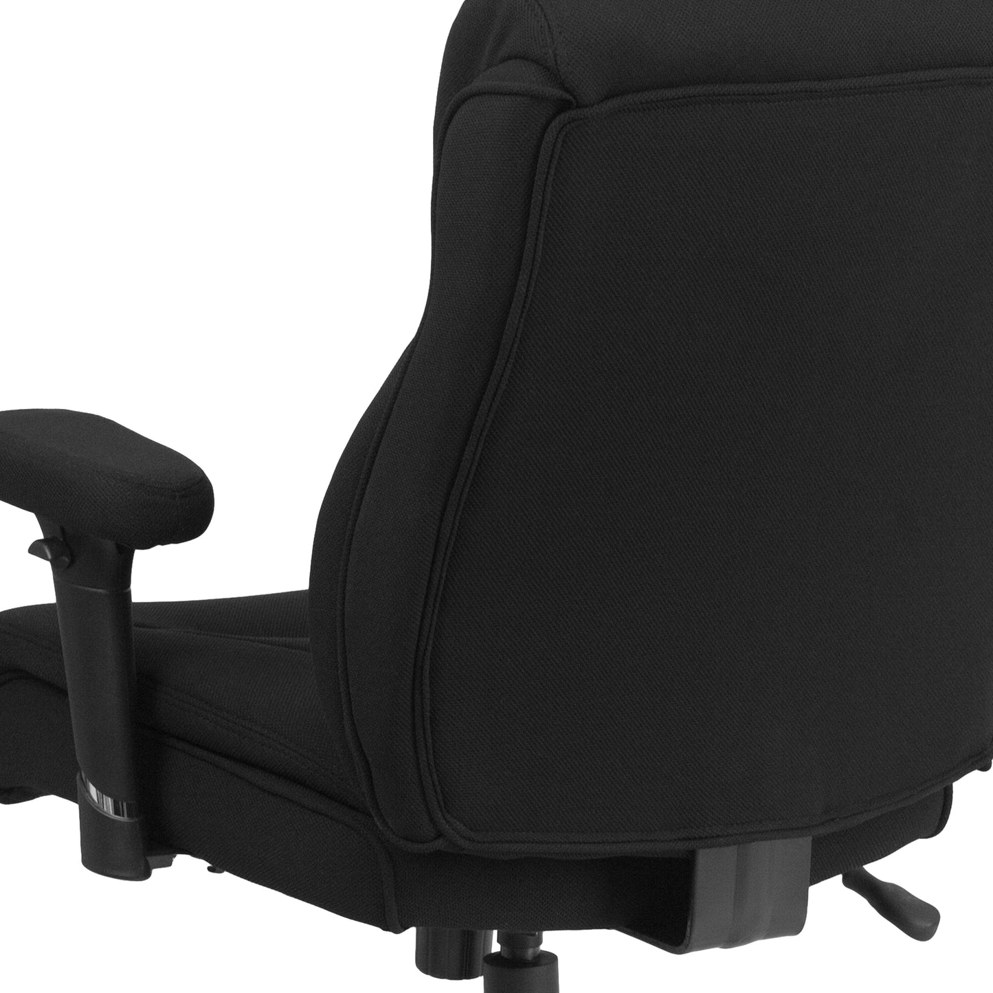 HERCULES Series Big & Tall 400 lb. Rated Black Fabric Ergonomic Task Office Chair with Line Stitching and Adjustable Arms Black Fabric