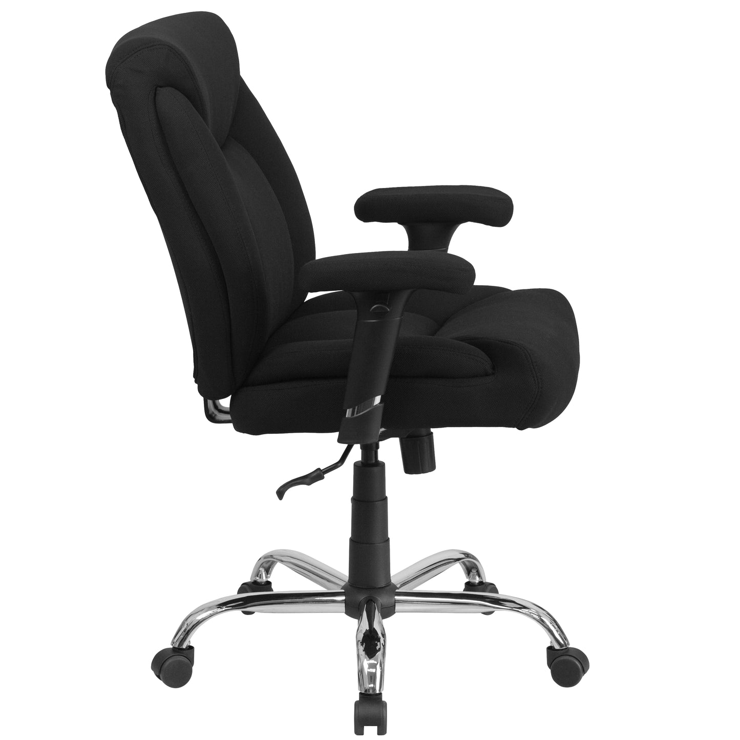 HERCULES Series Big & Tall 400 lb. Rated Black Fabric Deep Tufted Swivel Ergonomic Task Office Chair with Adjustable Arms Black Fabric