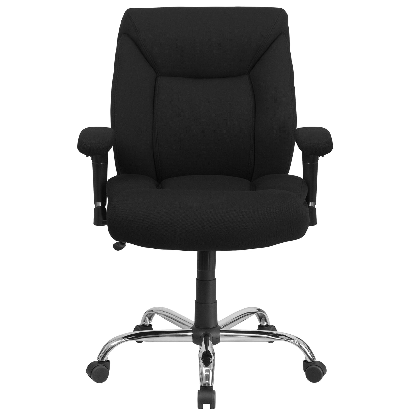HERCULES Series Big & Tall 400 lb. Rated Black Fabric Deep Tufted Swivel Ergonomic Task Office Chair with Adjustable Arms Black Fabric