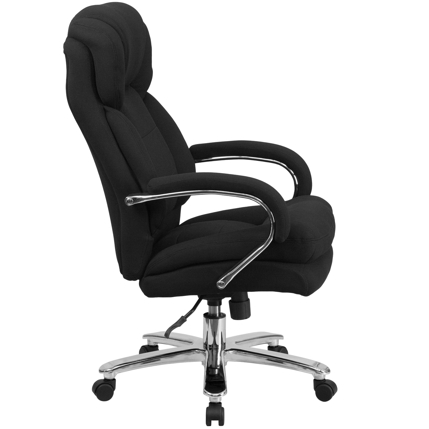 HERCULES Series 24/7 Intensive Use Big & Tall 500 lb. Rated Black Fabric Executive Ergonomic Office Chair with Loop Arms Black Fabric