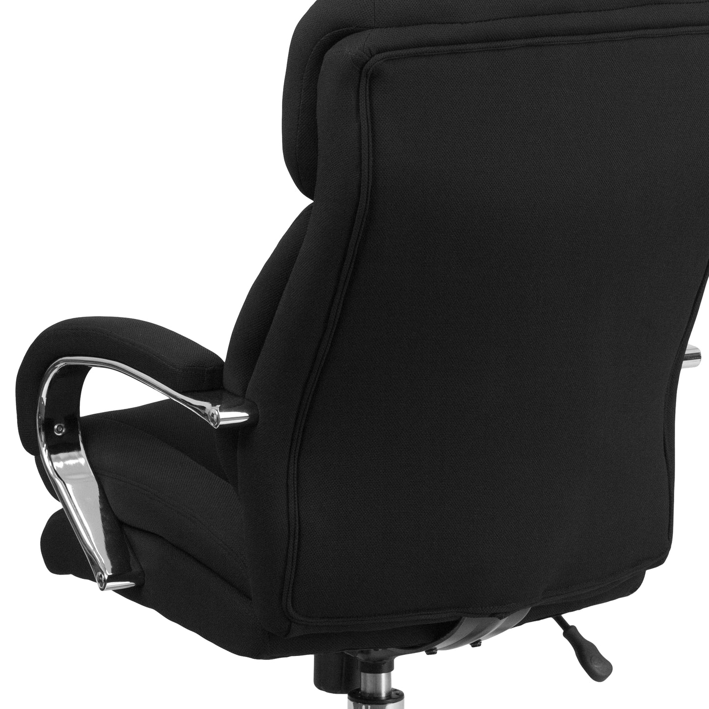 HERCULES Series 24/7 Intensive Use Big & Tall 500 lb. Rated Black Fabric Executive Ergonomic Office Chair with Loop Arms Black Fabric