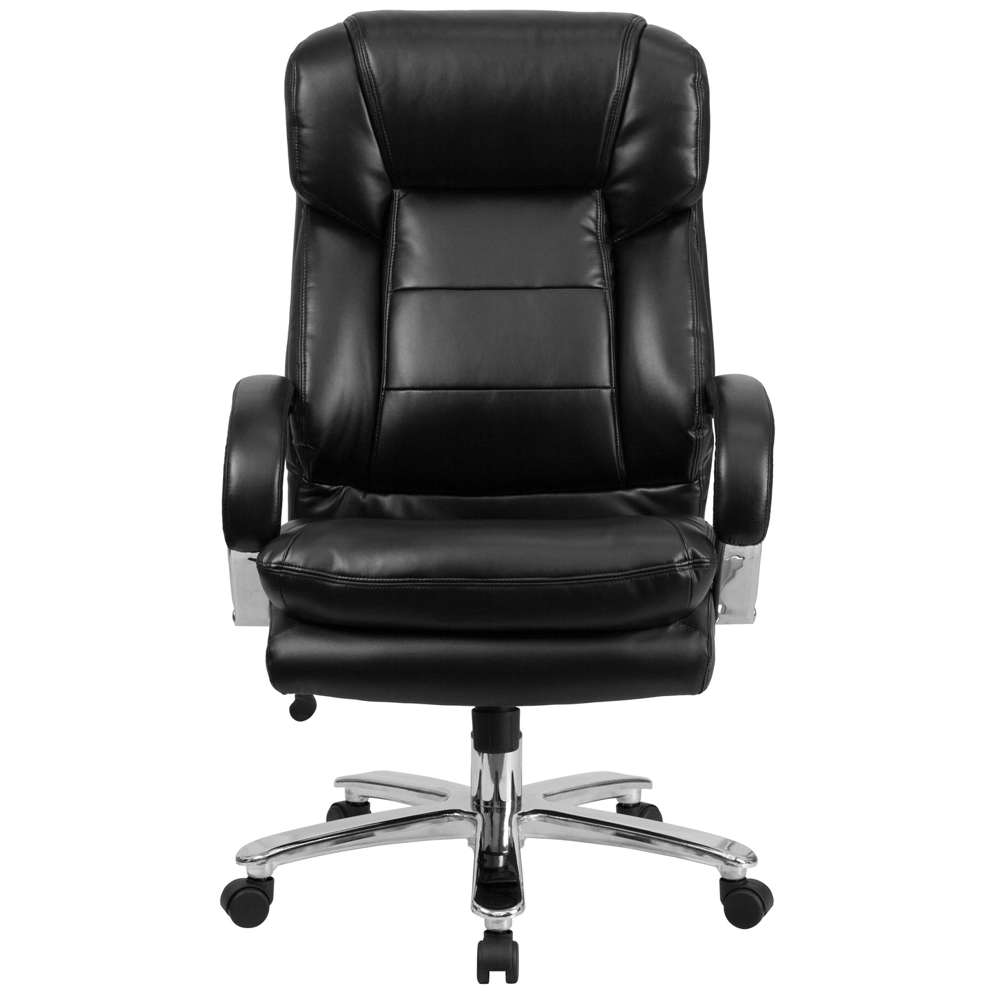 Big & Tall Office Chair | Black LeatherSoft Swivel Executive Desk Chair with Wheels Black LeatherSoft