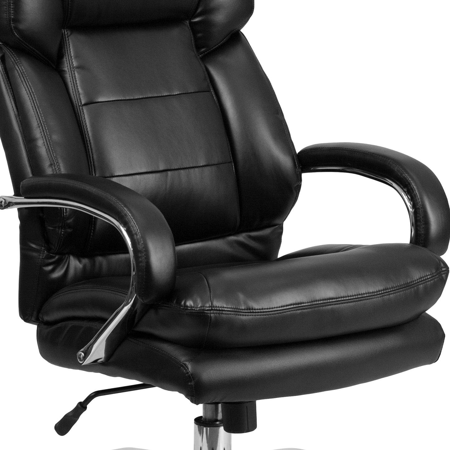 Big & Tall Office Chair | Black LeatherSoft Swivel Executive Desk Chair with Wheels Black LeatherSoft