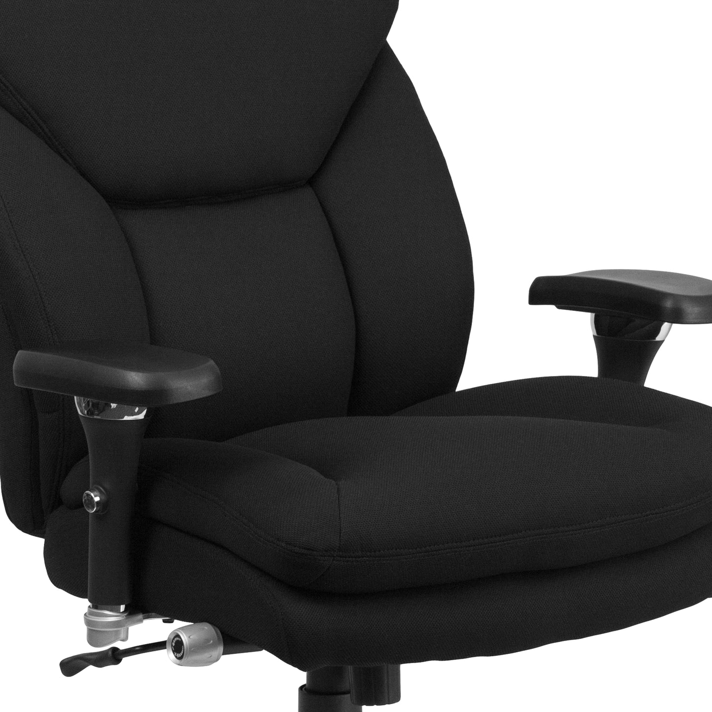 HERCULES Series 24/7 Intensive Use Big & Tall 400 lb. Rated Black Fabric Executive Ergonomic Office Chair with Lumbar Knob Black Fabric
