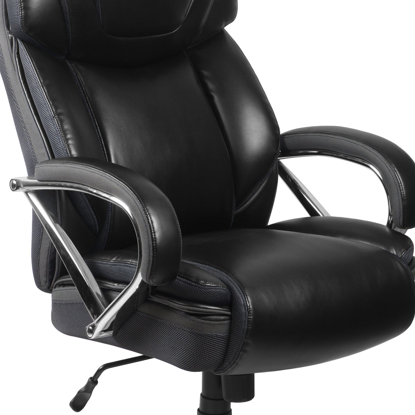 HERCULES Series Big & Tall 500 lb. Rated Black LeatherSoft Executive Swivel Ergonomic Office Chair with Extra Wide Seat Black