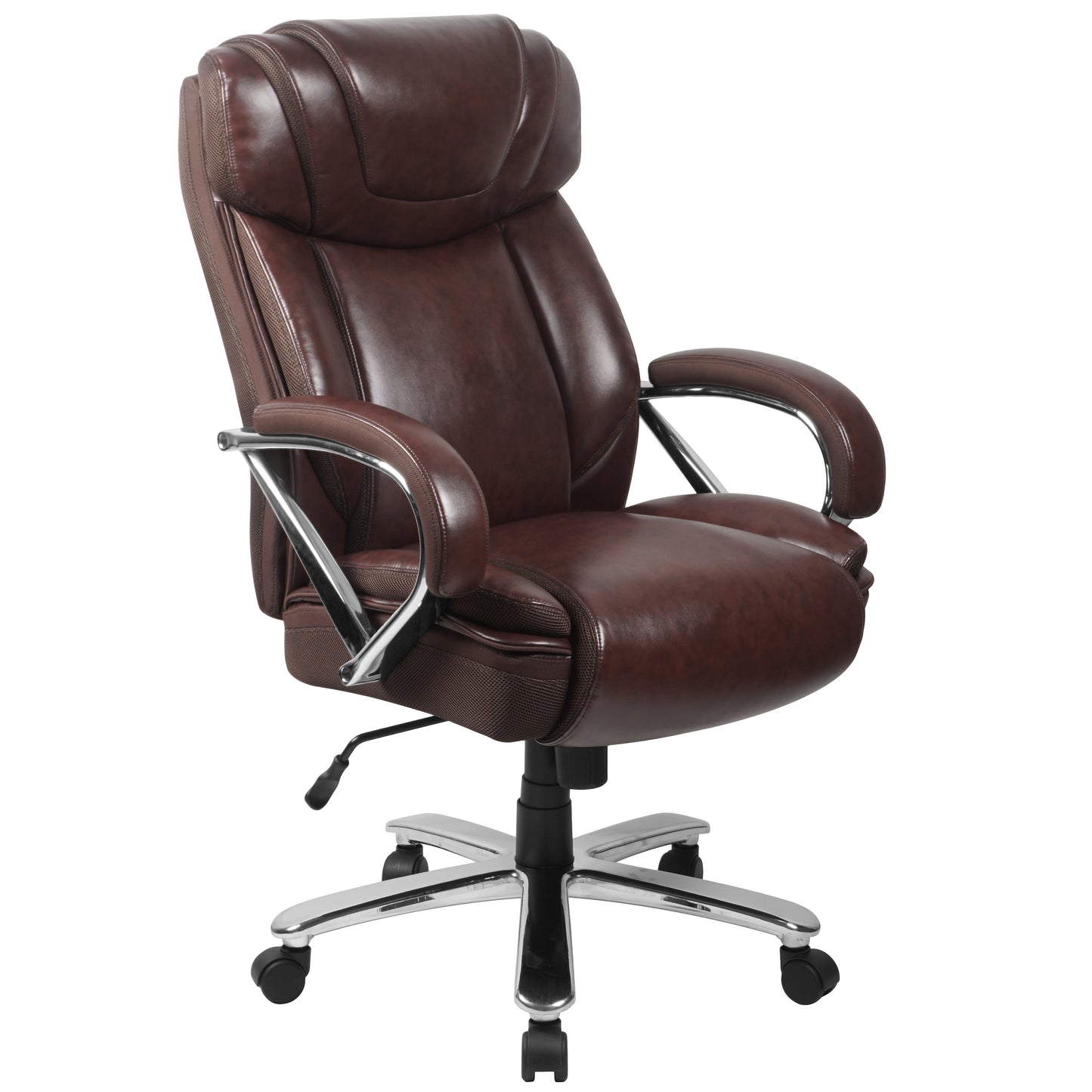HERCULES Series Big & Tall 500 lb. Rated Brown LeatherSoft Executive Swivel Ergonomic Office Chair with Extra Wide Seat Brown