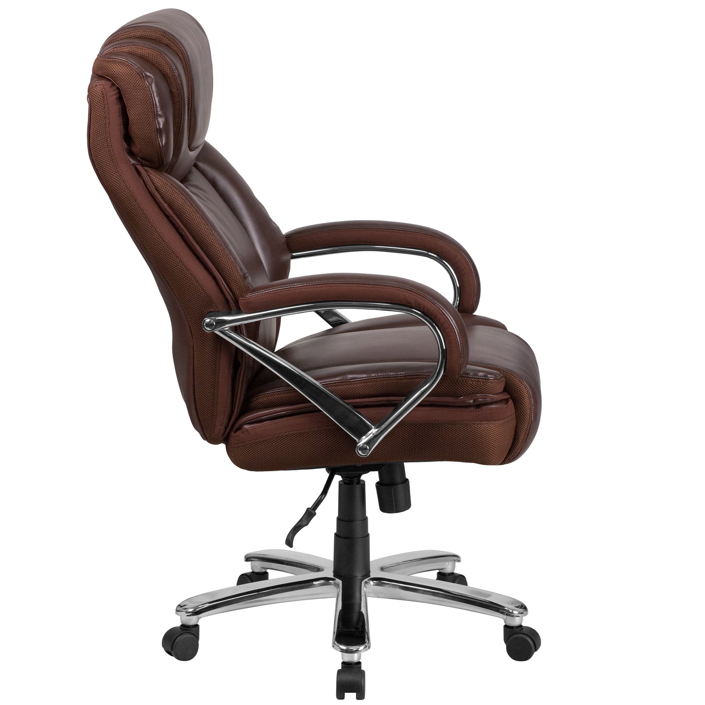 HERCULES Series Big & Tall 500 lb. Rated Brown LeatherSoft Executive Swivel Ergonomic Office Chair with Extra Wide Seat Brown
