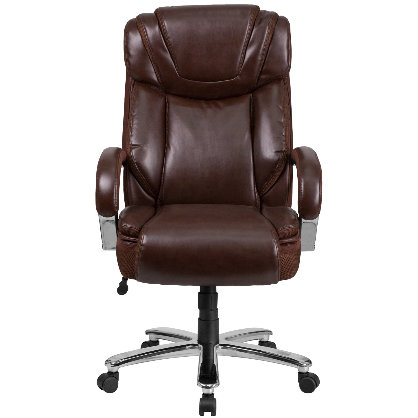 HERCULES Series Big & Tall 500 lb. Rated Brown LeatherSoft Executive Swivel Ergonomic Office Chair with Extra Wide Seat Brown