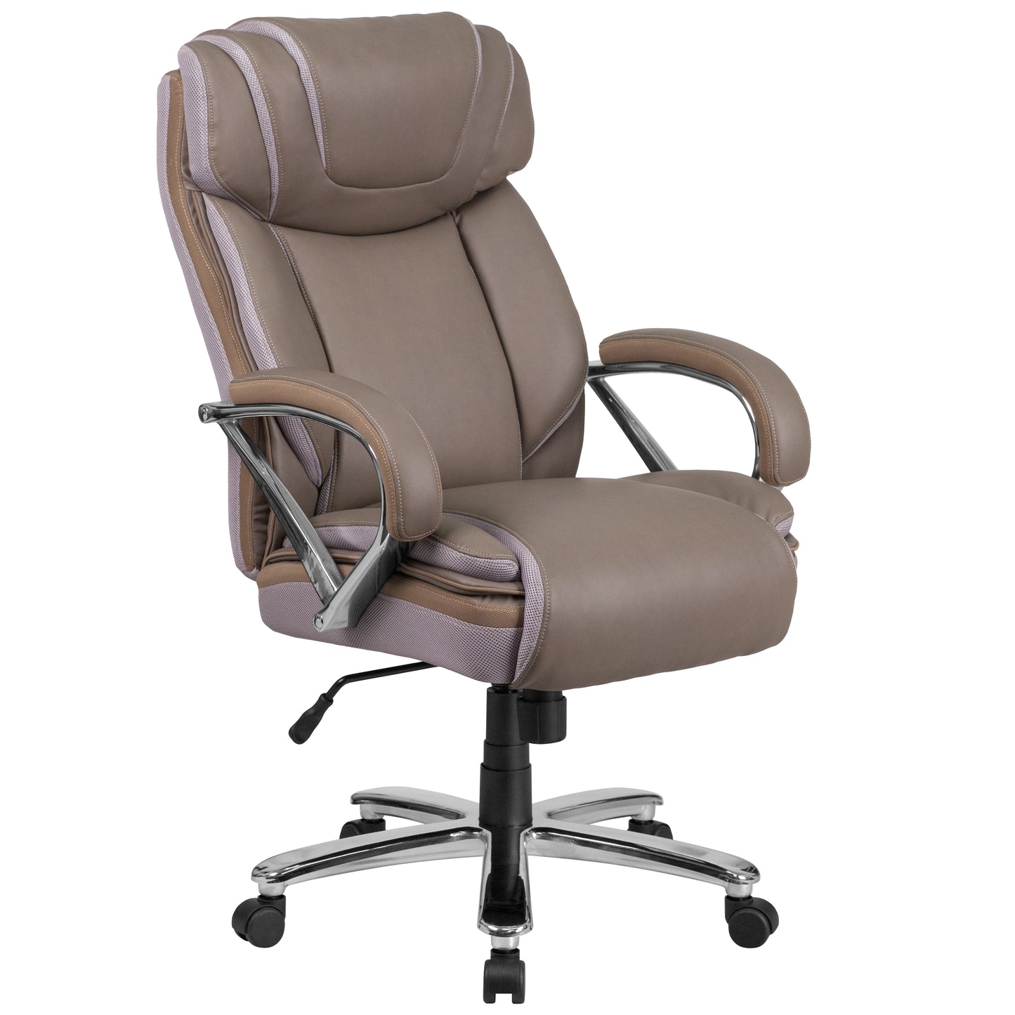 HERCULES Series Big & Tall 500 lb. Rated Taupe LeatherSoft Executive Swivel Ergonomic Office Chair with Extra Wide Seat Taupe