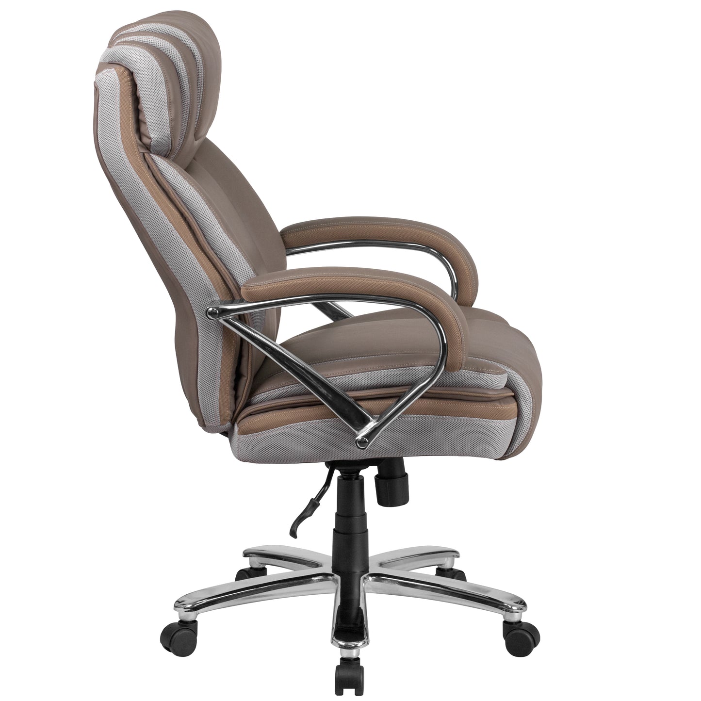 HERCULES Series Big & Tall 500 lb. Rated Taupe LeatherSoft Executive Swivel Ergonomic Office Chair with Extra Wide Seat Taupe